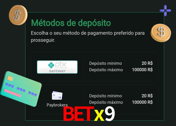 O cassino betx9 oferece uma grande variedade de métodos de pagamento